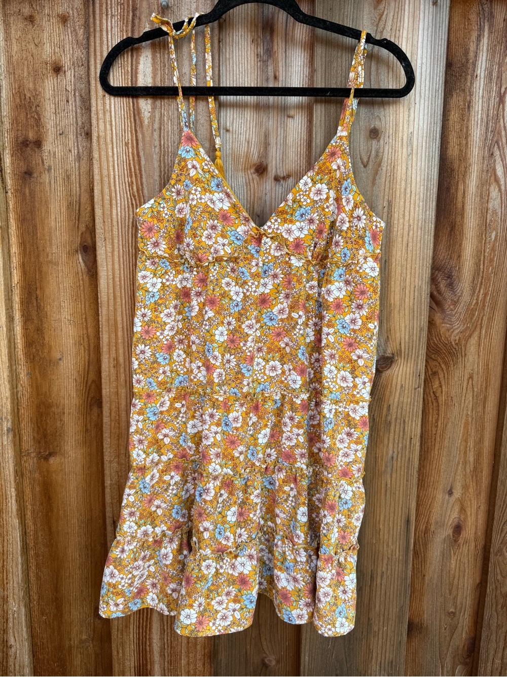 Yellow Floral Tiered Sundress
